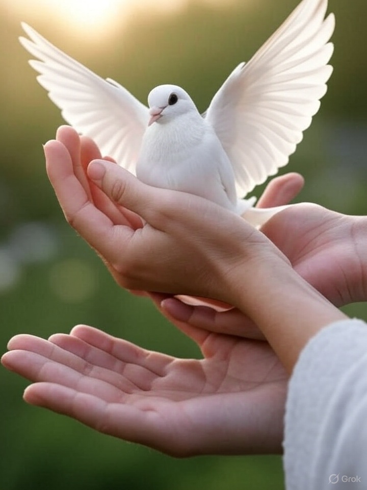 A bird getting ready to fly away