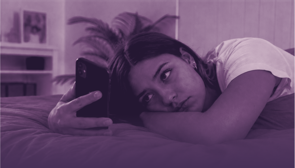 Teen on her phone